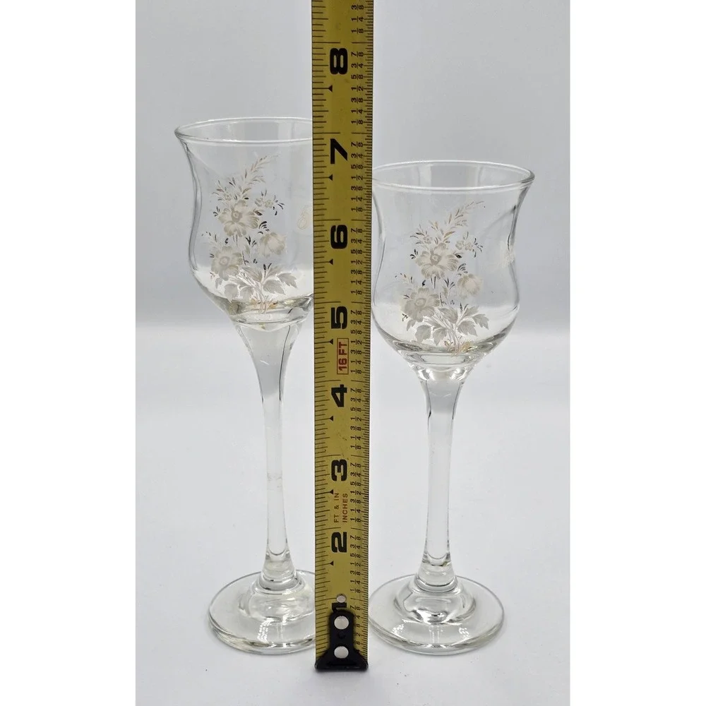 50th Anniversary Etched Votive Candle Long Stem Pair Floral Gold Tone Vintage